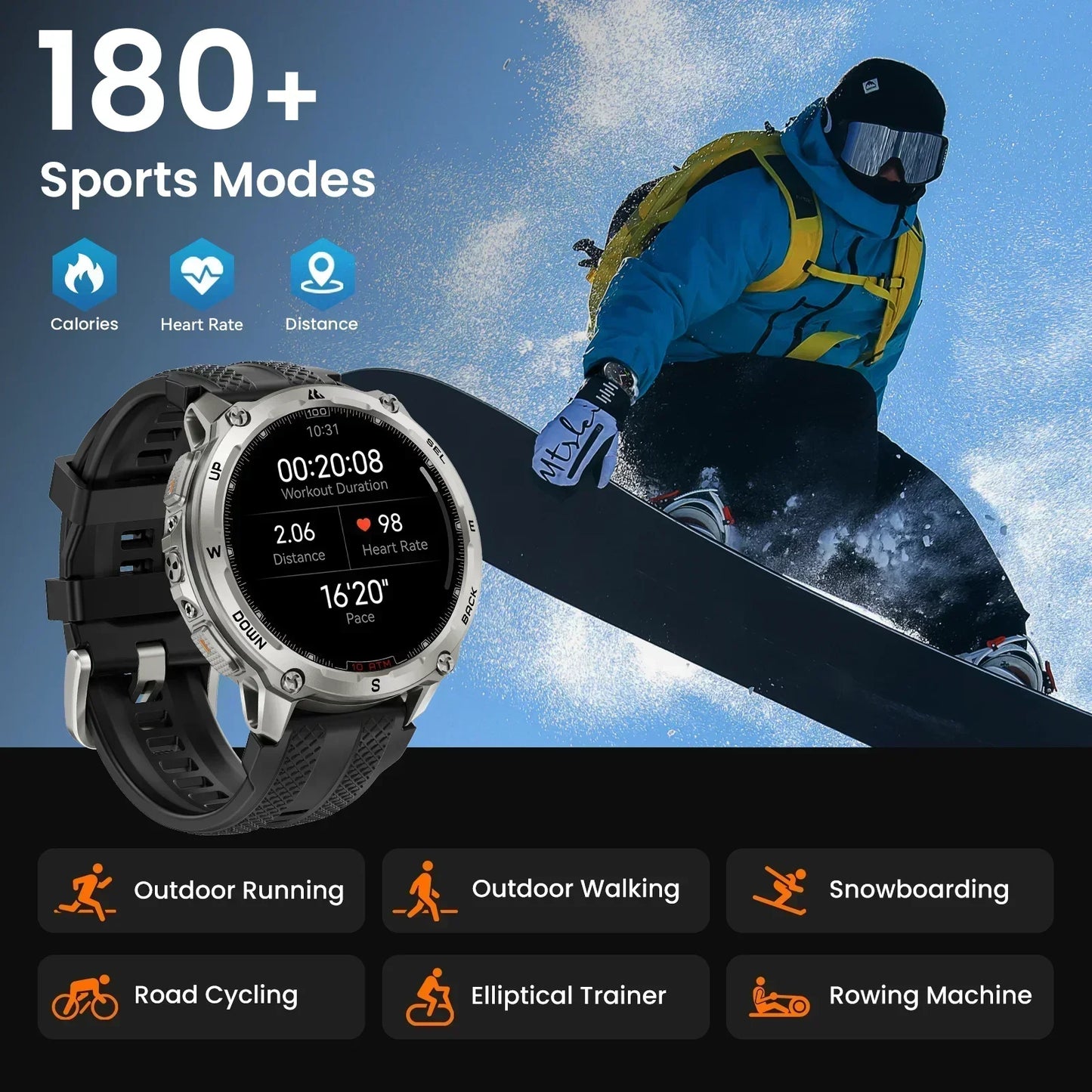 KOSPET Tank T4 Smart Watch For Men GPS Offline Maps 10ATM