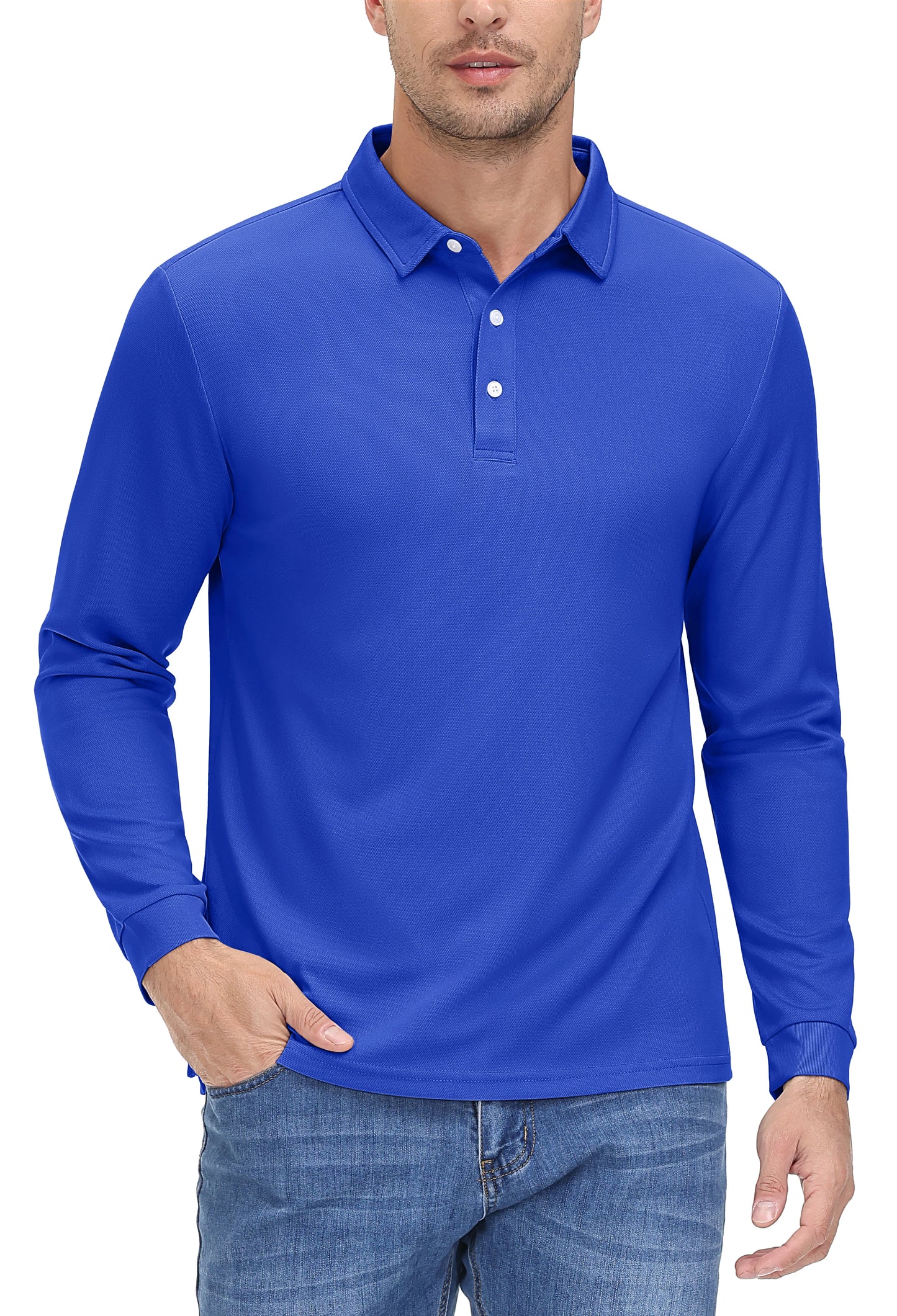 Men's Quick Dry Golf Polo Shirt Breathable Long Sleeve