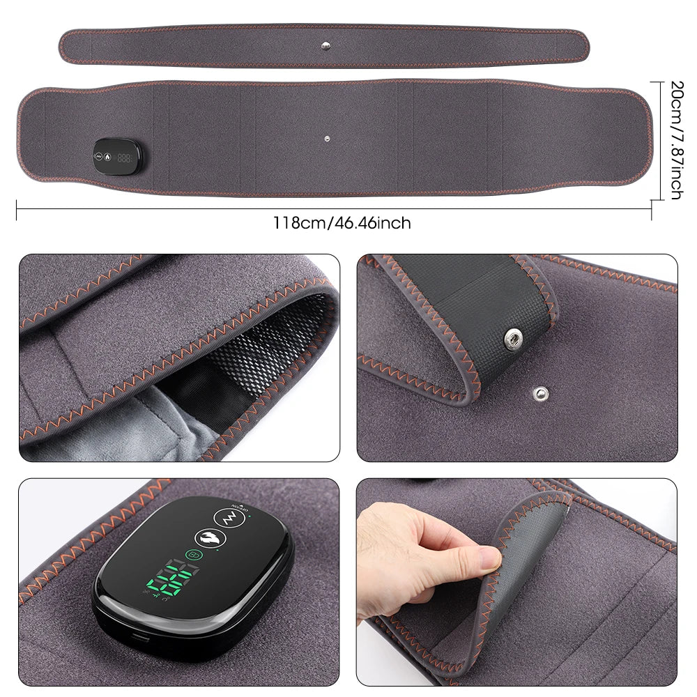Agdoad Heating Vibration Massager Belt With Dual Light Therapy