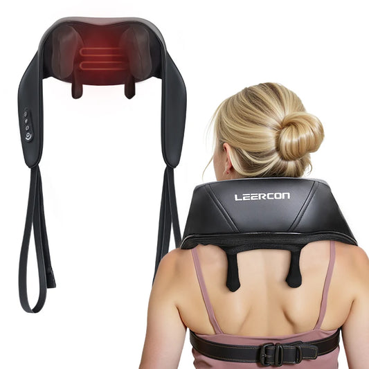LEERCON 4D Shiatsu Massager With Heat For Neck And Shoulders In-Car Use