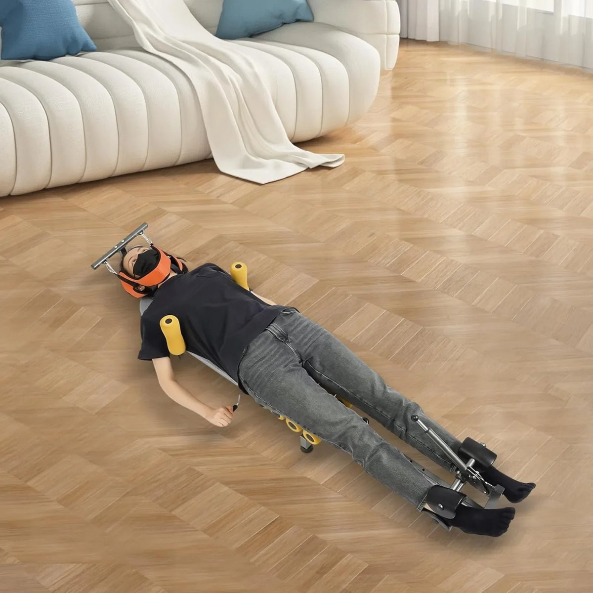 Adjustable Steel Massage Traction Bed for Cervical and Lumbar Relief