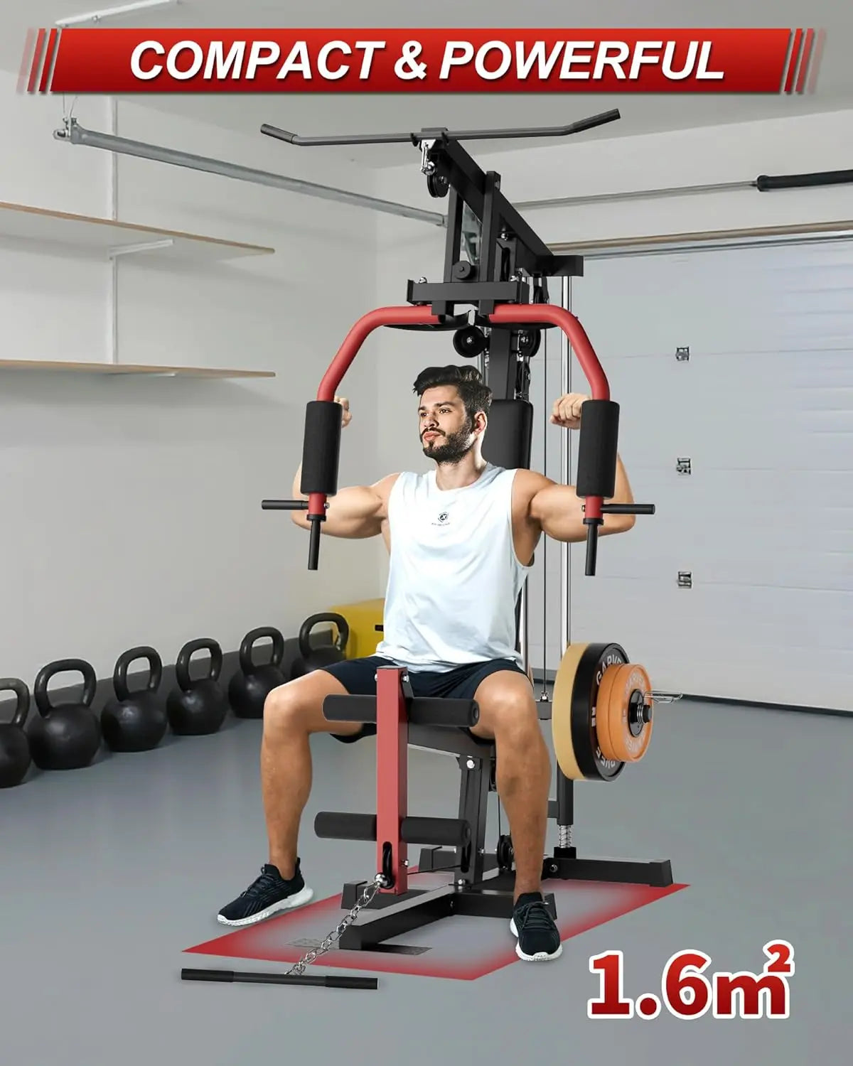 HiMISS Home Gym Machine With Chest Press Lat Pulldown