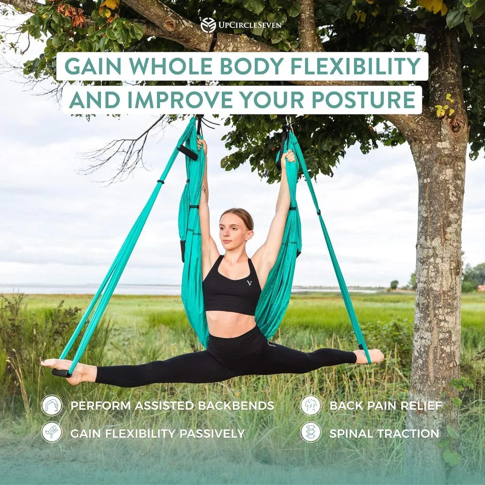 UpCircleSeven Aerial Yoga Swing With Ceiling Mount And Padded Handles