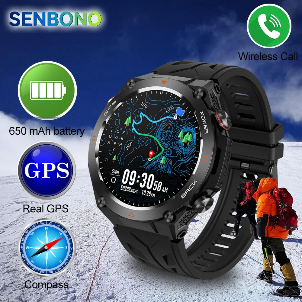 SENBONO GPS Smart Watch With Built In GPS Bluetooth Call