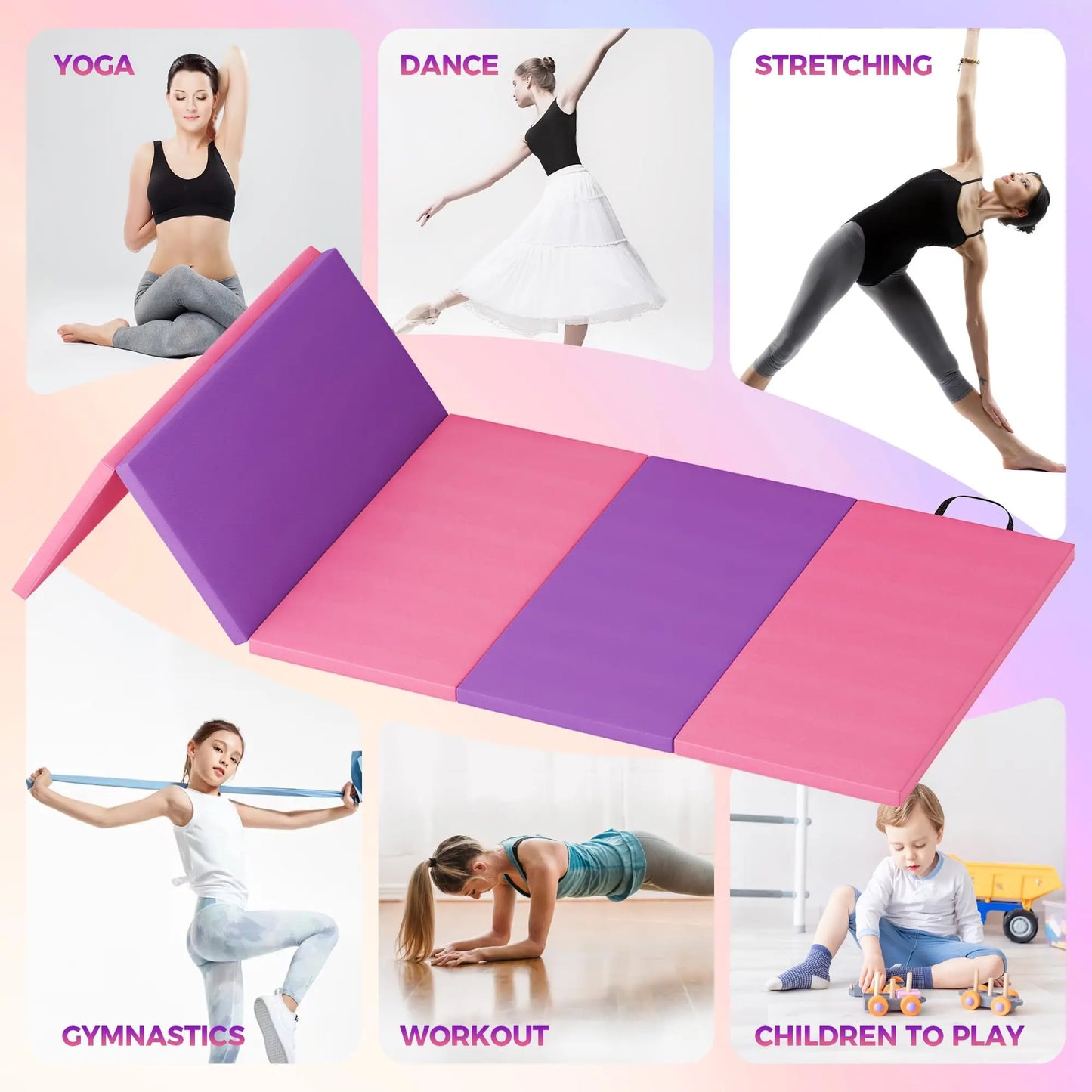 HiMISS Gymnastics Mat With Premium EPE Foam For Home Workouts