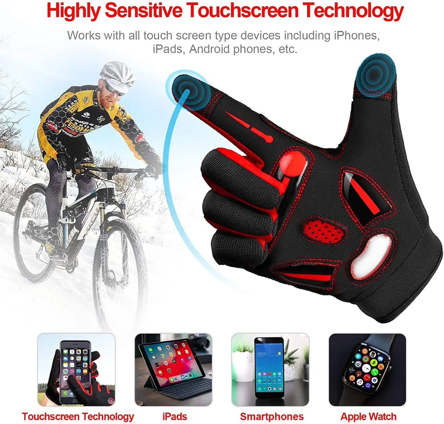 Moreok Racing Gloves Motocross Breathable Non Slip Cycling Touch Screen