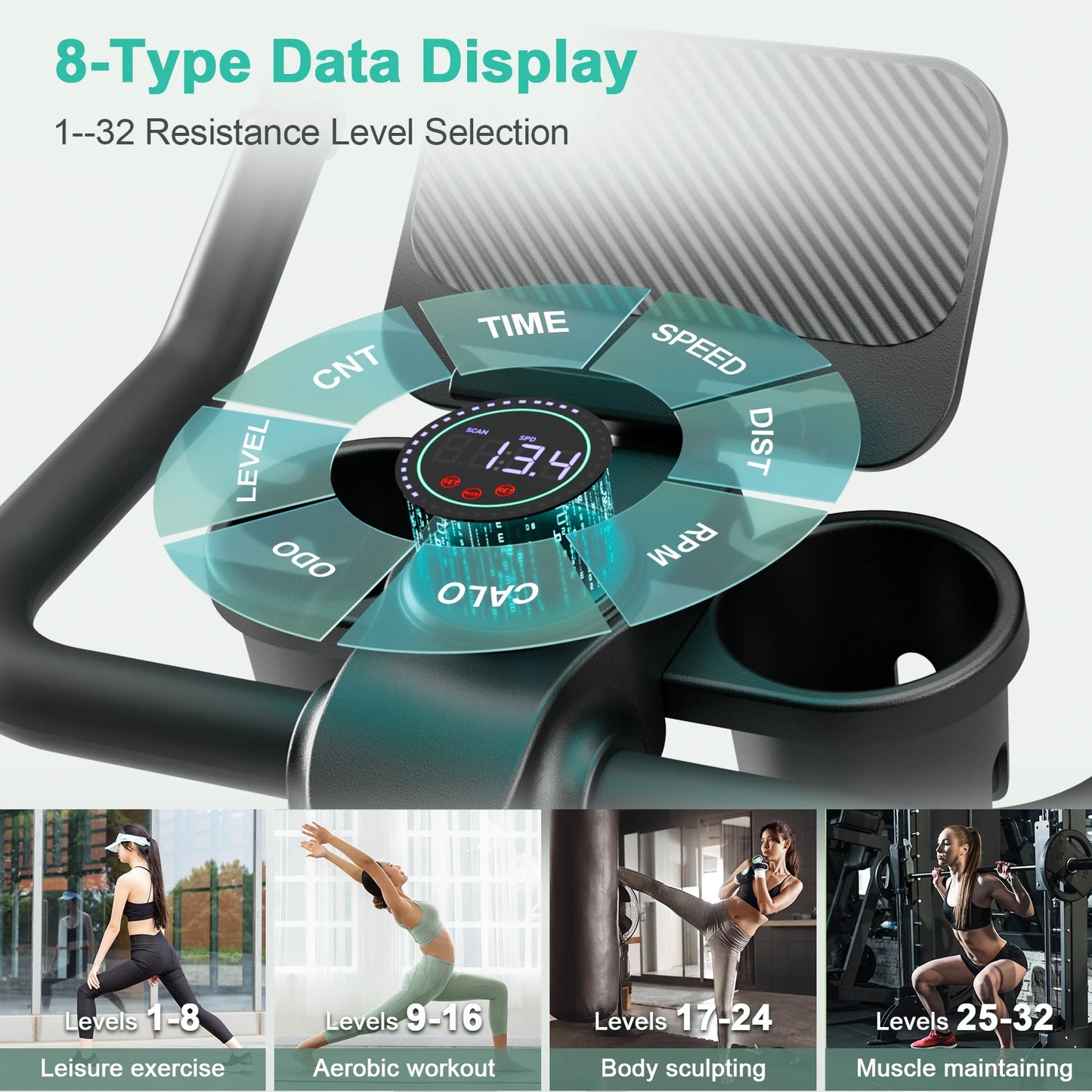Superun 32 Level Magnetic Resistance Exercise Bike