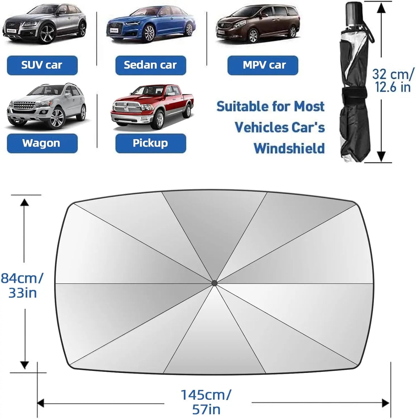 Foldable Car Sun Shade UV Block Windshield Cover Heat Insulation