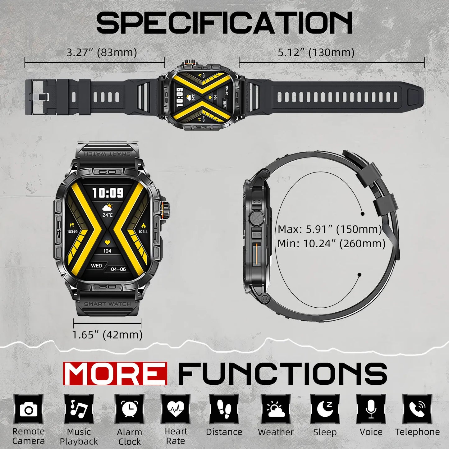 LaNikar Smart Watch K63 ED Display 100 Plus Sport Modes