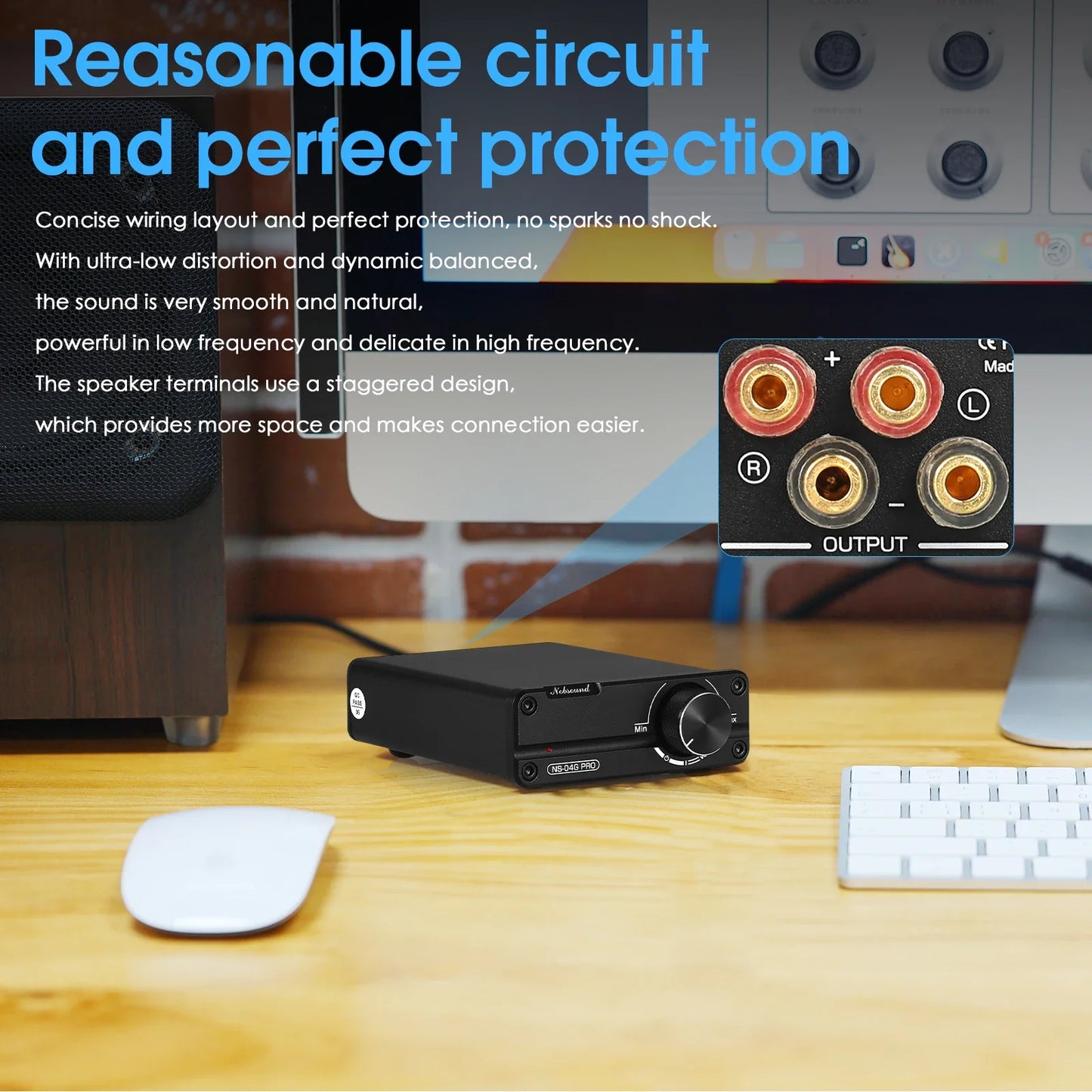 Douk Audio NS-04G PRO Class D HiFi Stereo Power Amplifier