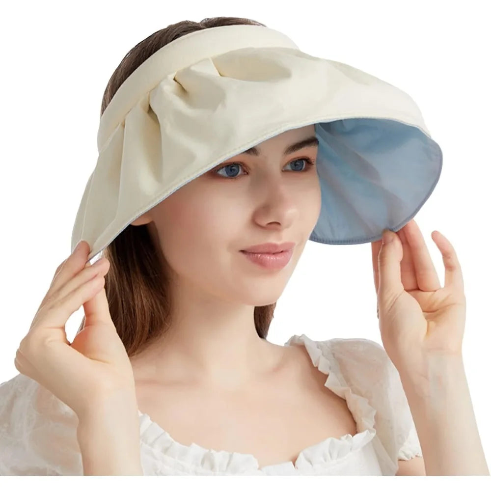 Womens Foldable Wide Brim Golf Visor With UV Protection