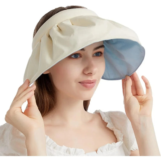 Womens Foldable Wide Brim Golf Visor With UV Protection
