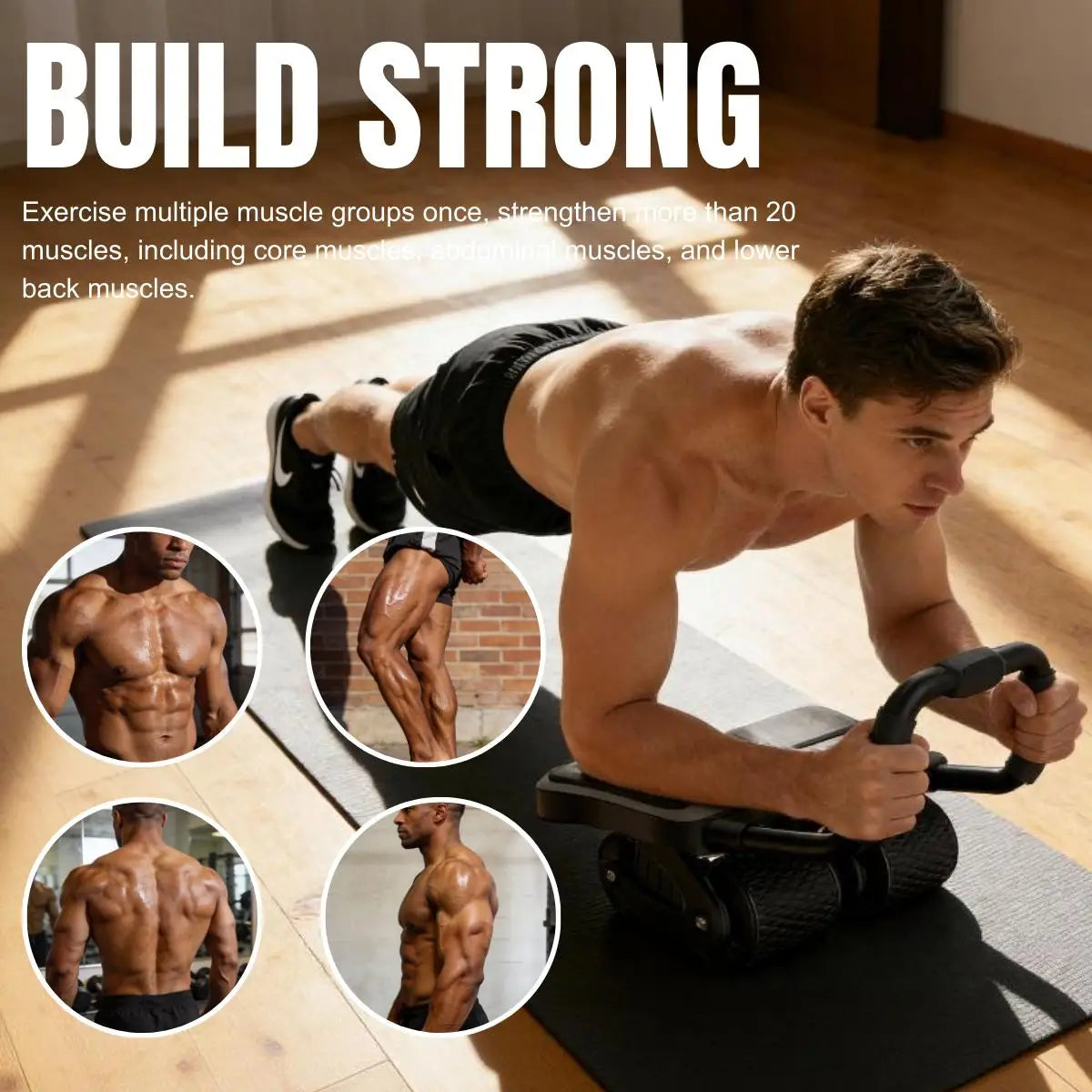 Ab Wheel Roller With Elbow Support And Knee Mat Pro