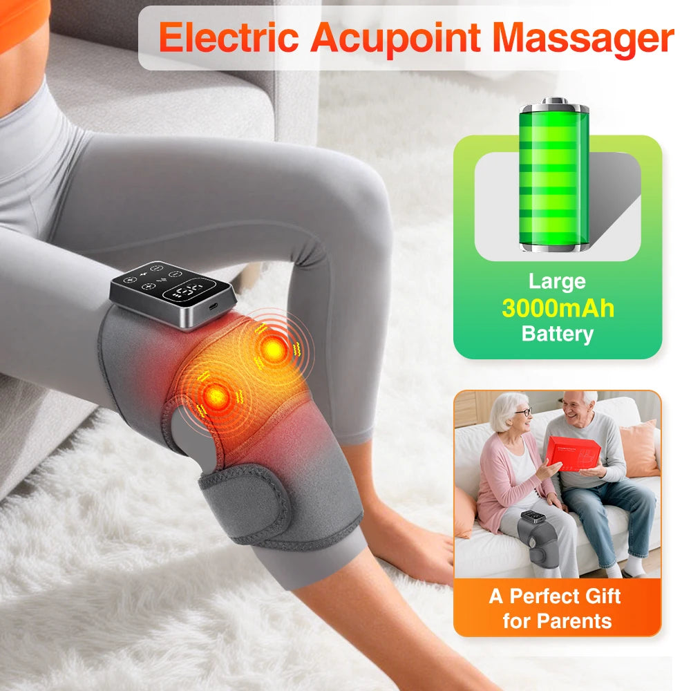 Hailicare Heated Vibration Knee Massager With Hot Compress Therapy