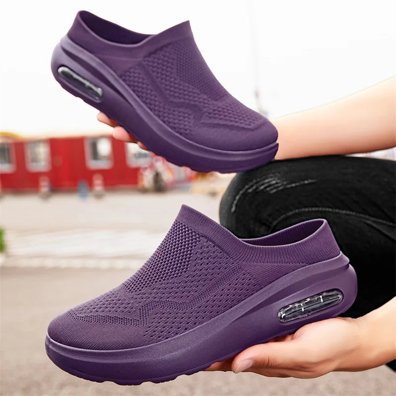 Men's Mesh Breathable Slip On Sneakers With Wide Fit And Arch Support