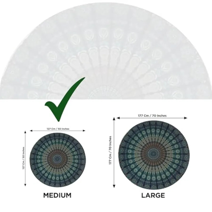 Round Boho Mandala Beach Tapestry Cotton Throw For Home Decor Yoga Mat