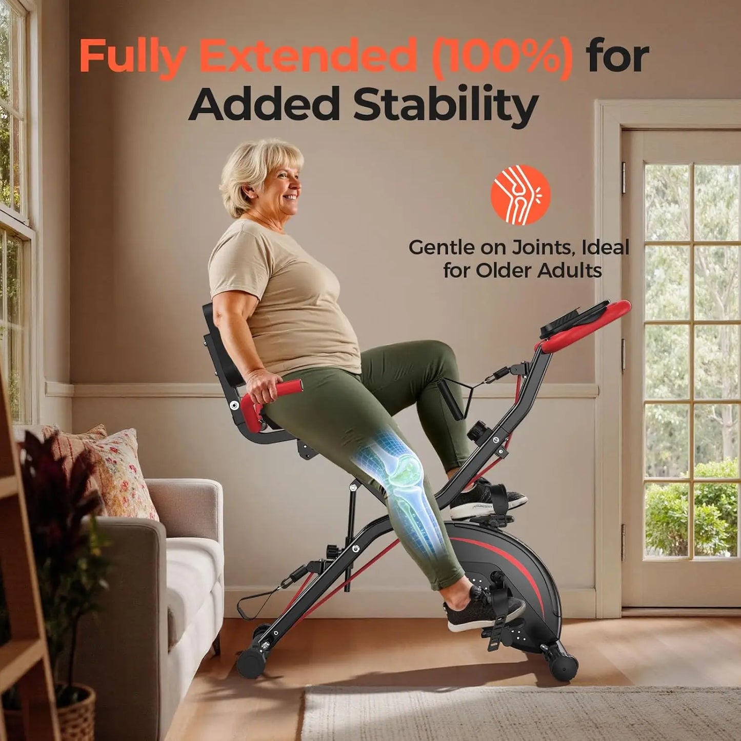 Yosuda Folding Exercise Bike 5 In 1 Home Fitness Machine