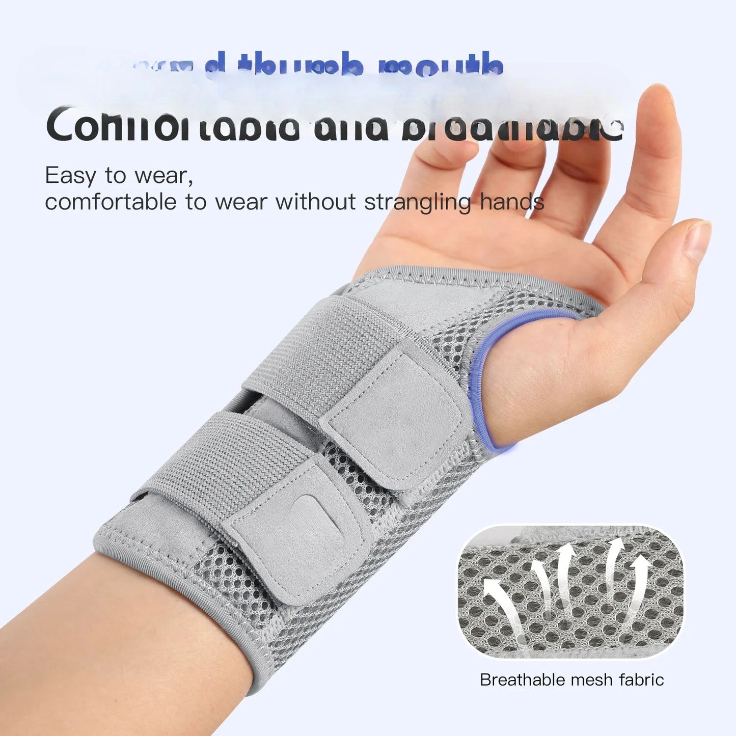 Wrist Brace for Carpal Tunnel Support Brace with Splints Hand Support for Arthritis Tendonitis Sprain Injuries Wrist Pain 1PC
