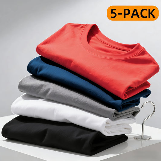 5-Pack Men's Quick-Drying Short Sleeve Leisure Sports Tee