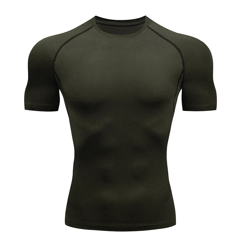 Men's Compression Shirt Short Sleeve Gym Top for Workout Fitness