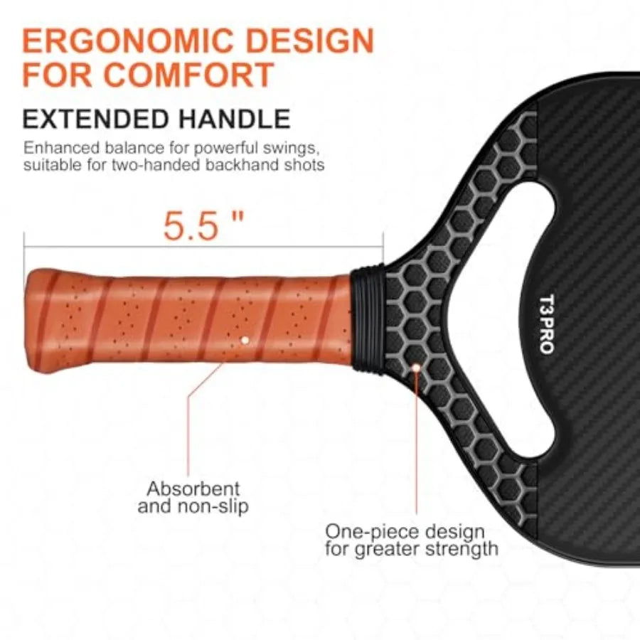 Carbon Fiber Pickleball Paddle With Aero Throat USAPA Approved