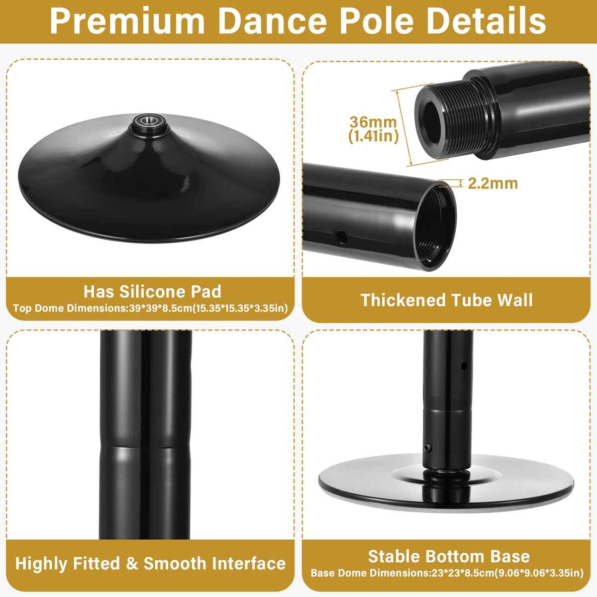 Portable Static Dance Pole For Home And Gym Training