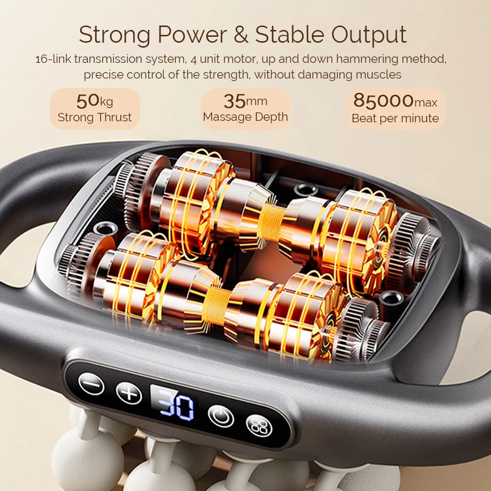 Foreverlily 16-Head Fascia Gun High Frequency Massage For Back And Shoulders