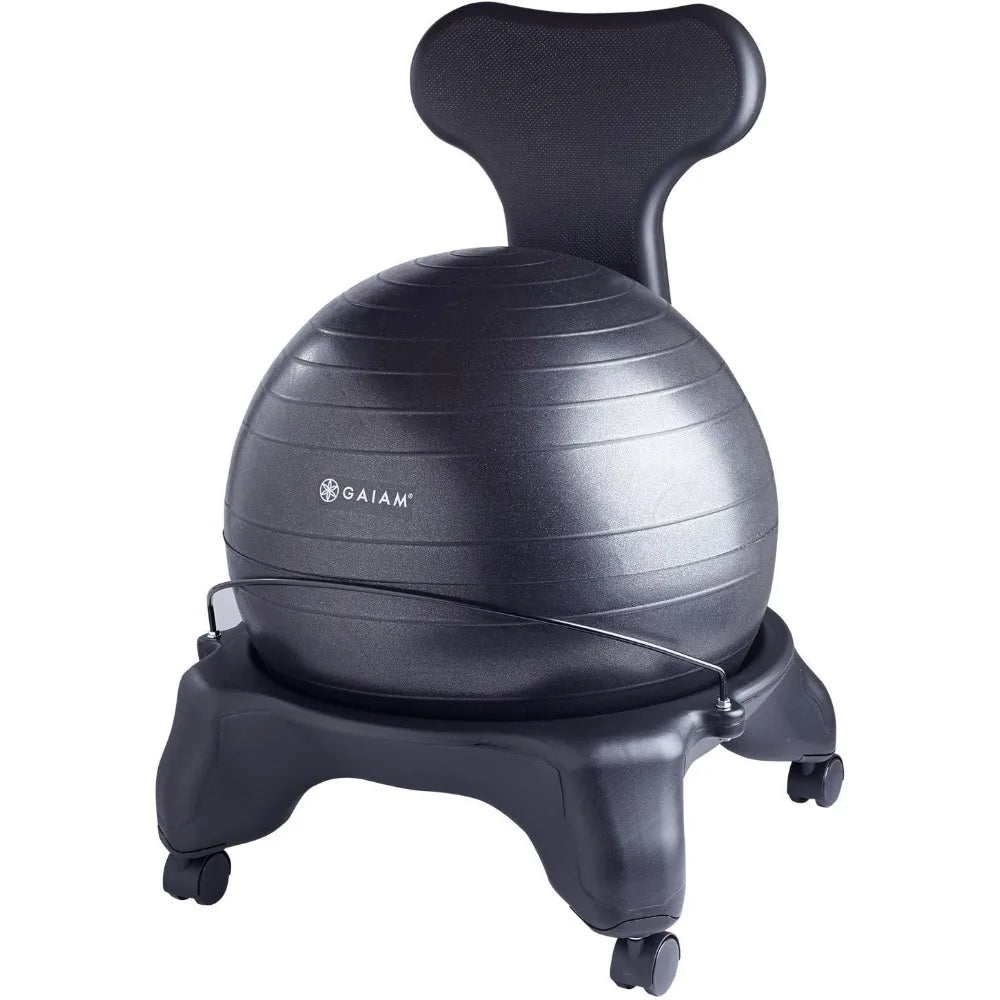 Gaiam Classic Balance Ball Chair With Pump And Guide