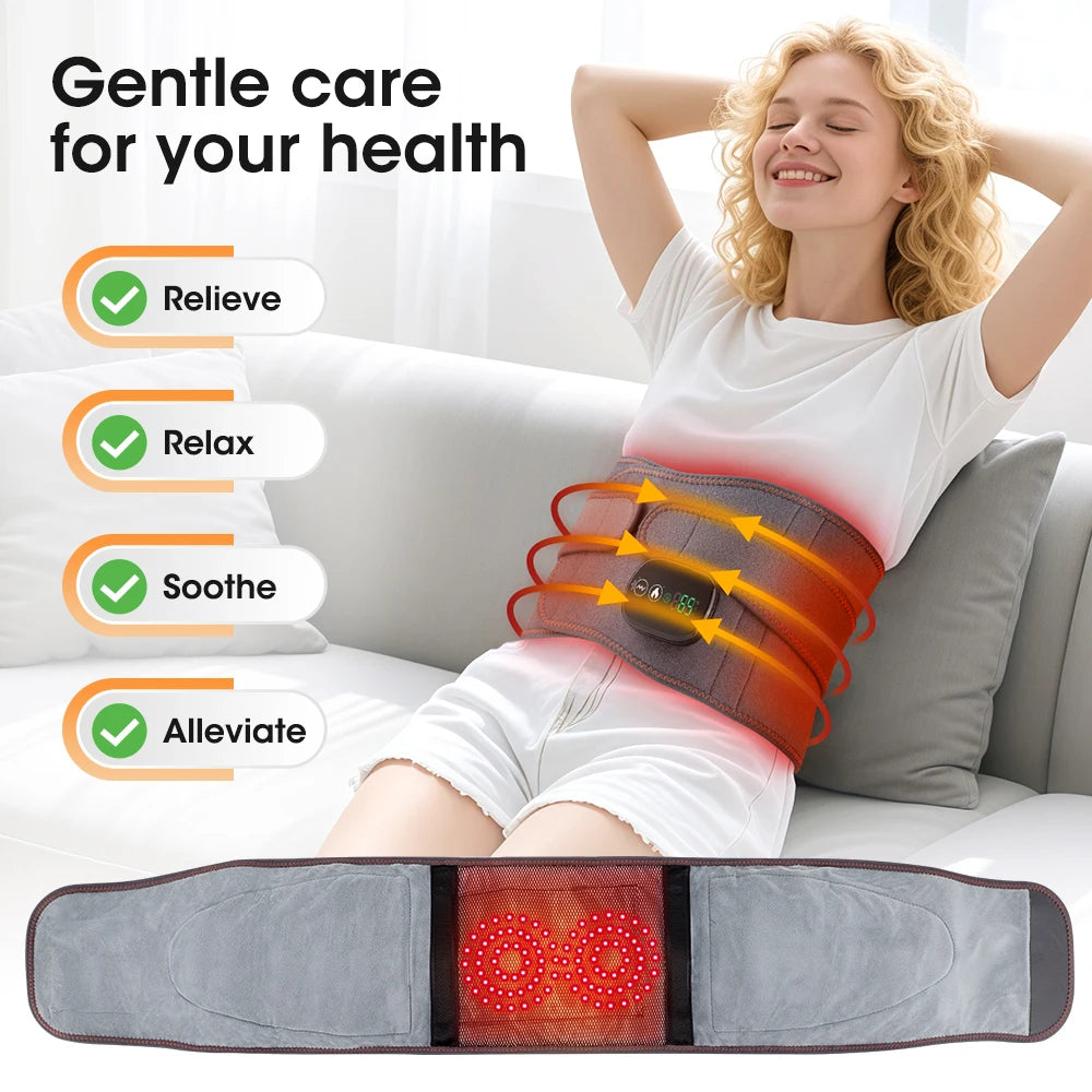 Agdoad Heating Vibration Massager Belt With Dual Light Therapy