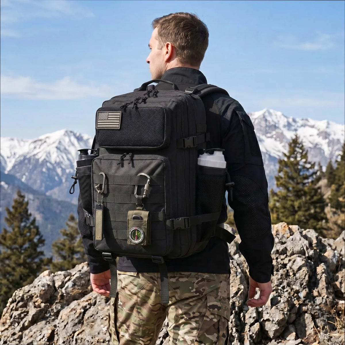 ReFire Gear Tactical Gym Backpack With Water Bottle Holders