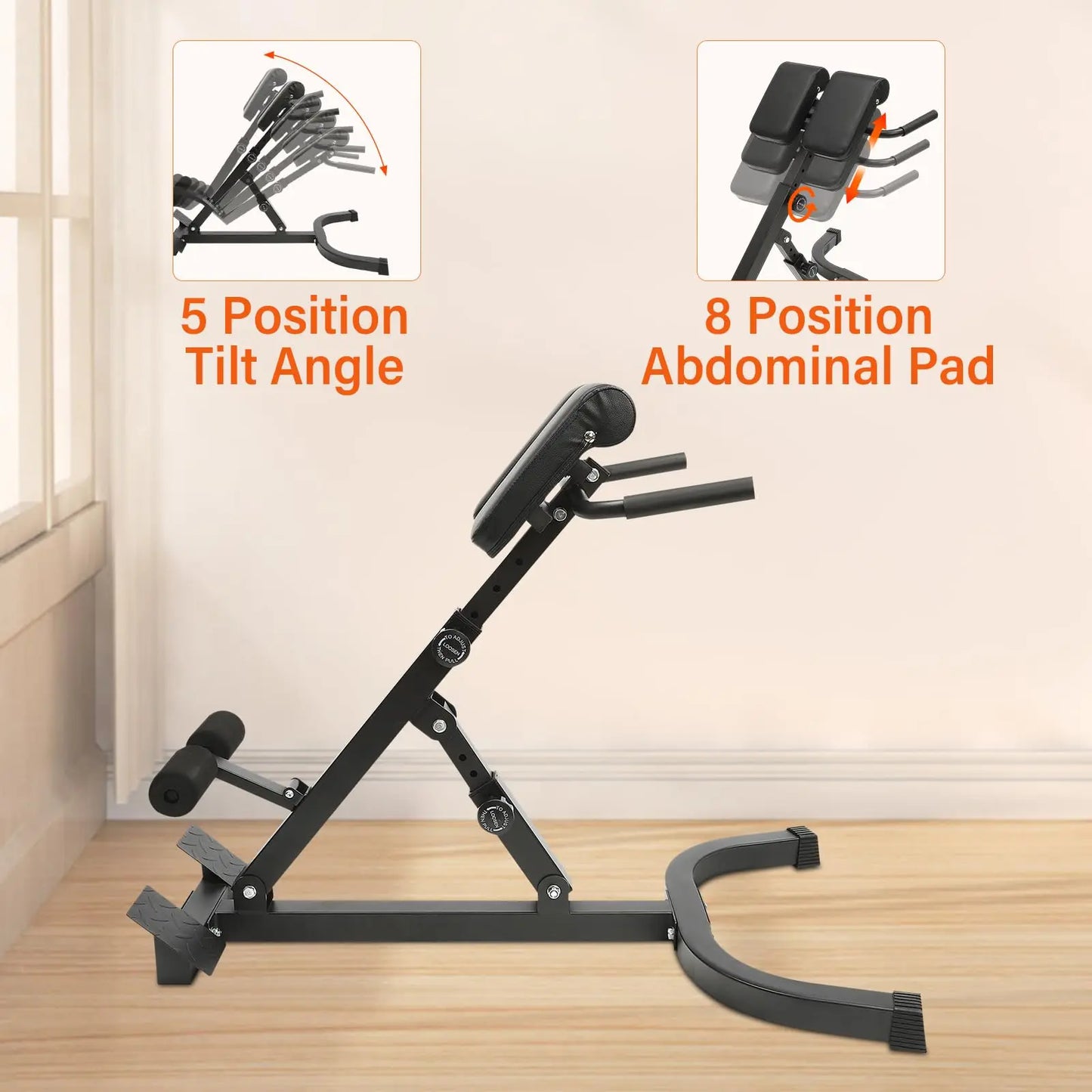Roman Chair Back Extension Bench Foldable With Five Adjustable Angles