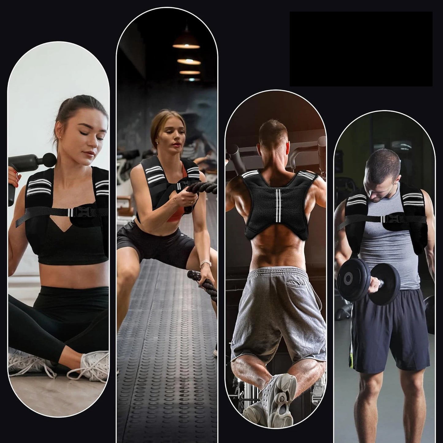 Weighted Vest With Iron Pellets And Reflective Stripe For Training And Running