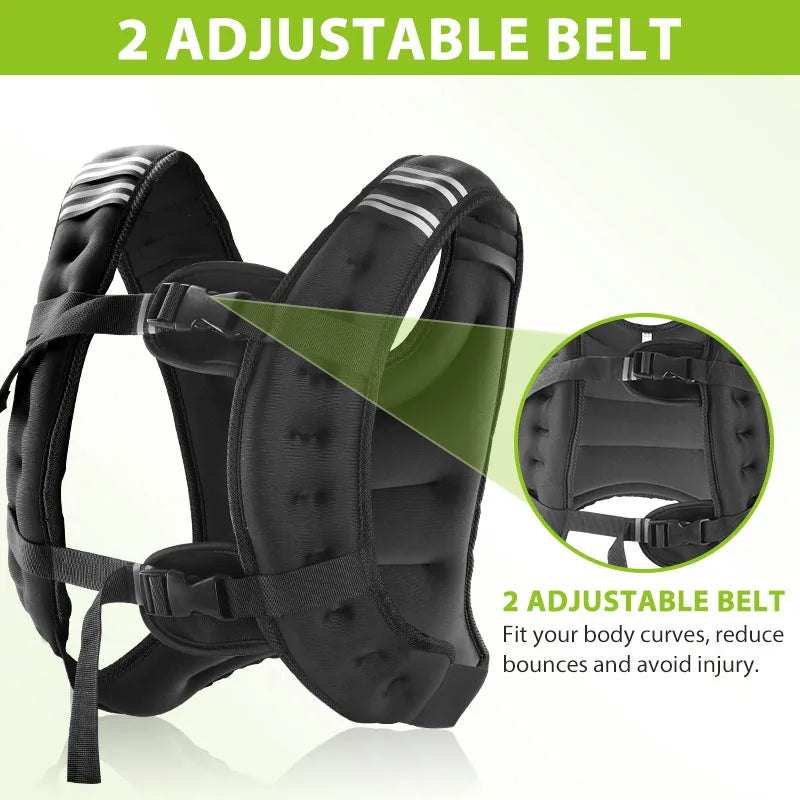 Weighted Vest With Iron Pellets And Reflective Stripe For Training And Running