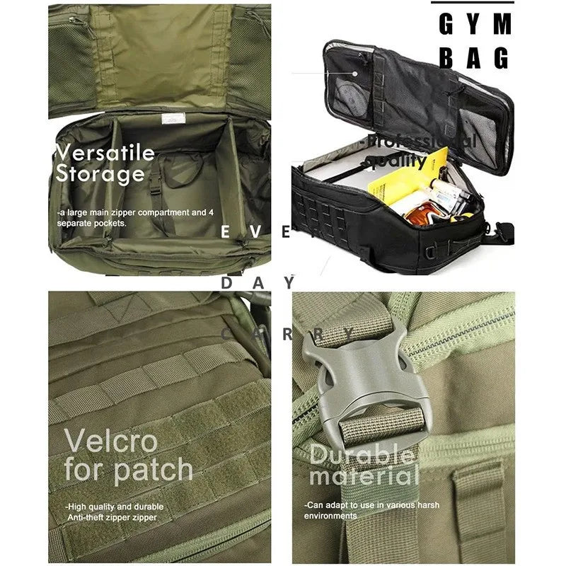 LQARMY Waterproof Convertible Travel Duffel Bag for Fitness and Weekends
