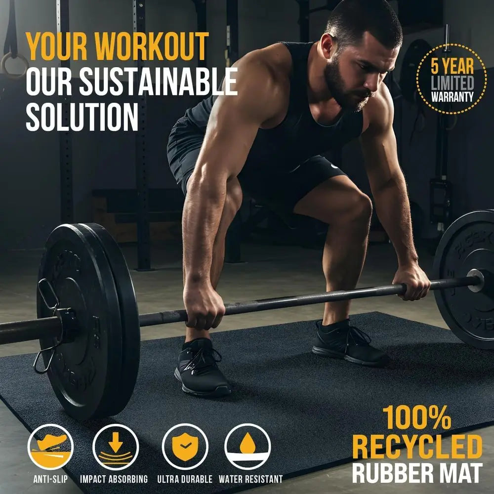 Recycled Rubber Gym Flooring Mat For Home Exercise Workout Surface