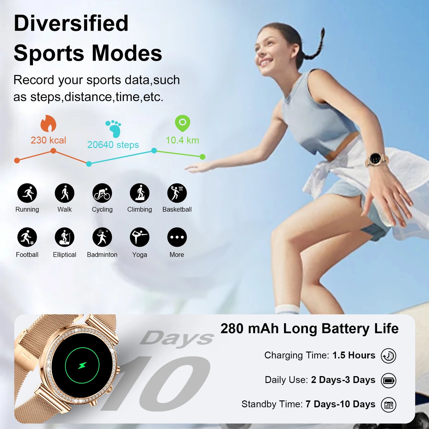 INNOFOVO Touchscreen Smartwatch With Wireless Calls And Fitness Features