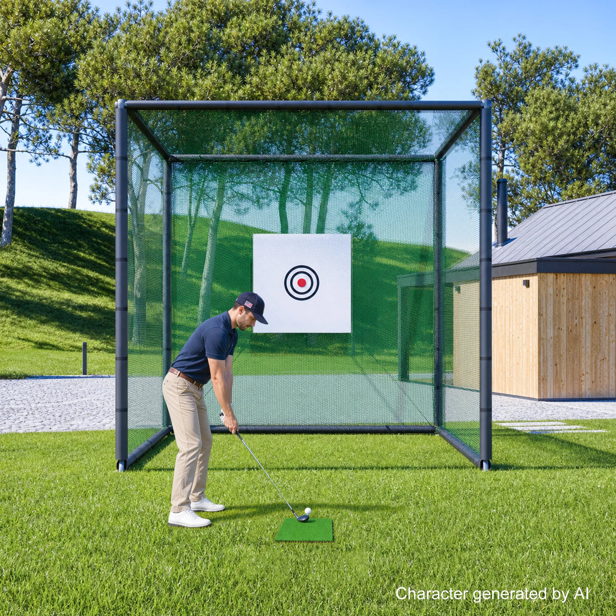 Heavy Duty Golf Practice Net Cage With Reinforced Metal Frame