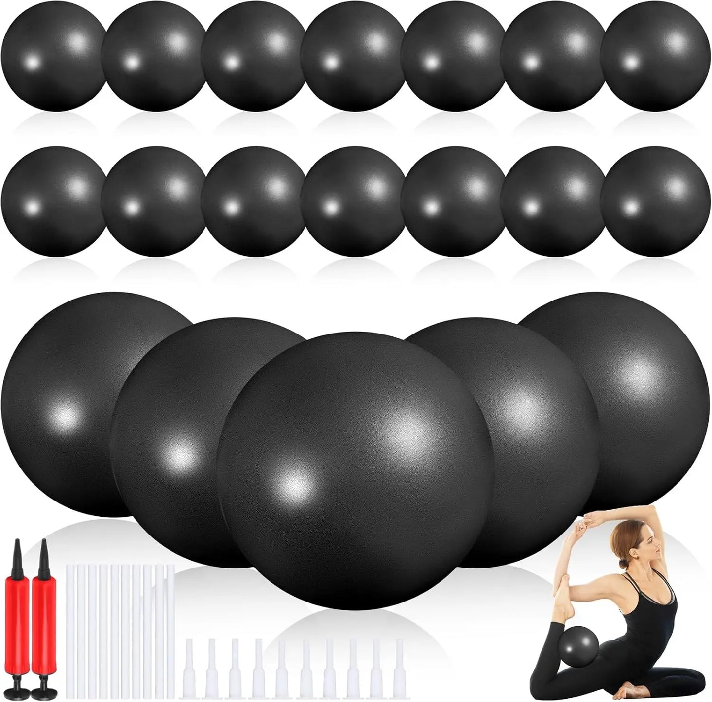 YTYIN Portable Mini Pilates Exercise Ball With Pump
