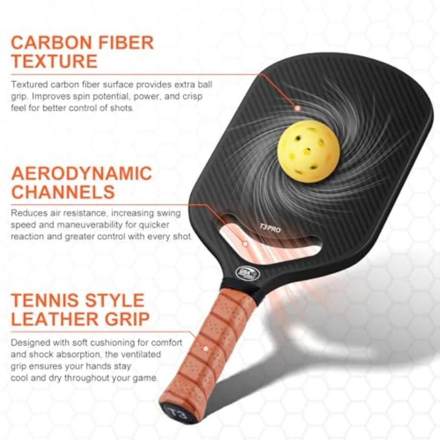 Carbon Fiber Pickleball Paddle With Aero Throat USAPA Approved