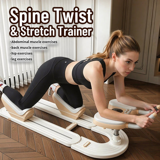 Spine Twist and Stretch Trainer, Low-Impact Home Gym Equipment for Waist Toning, Leg Stretching & Core Activation