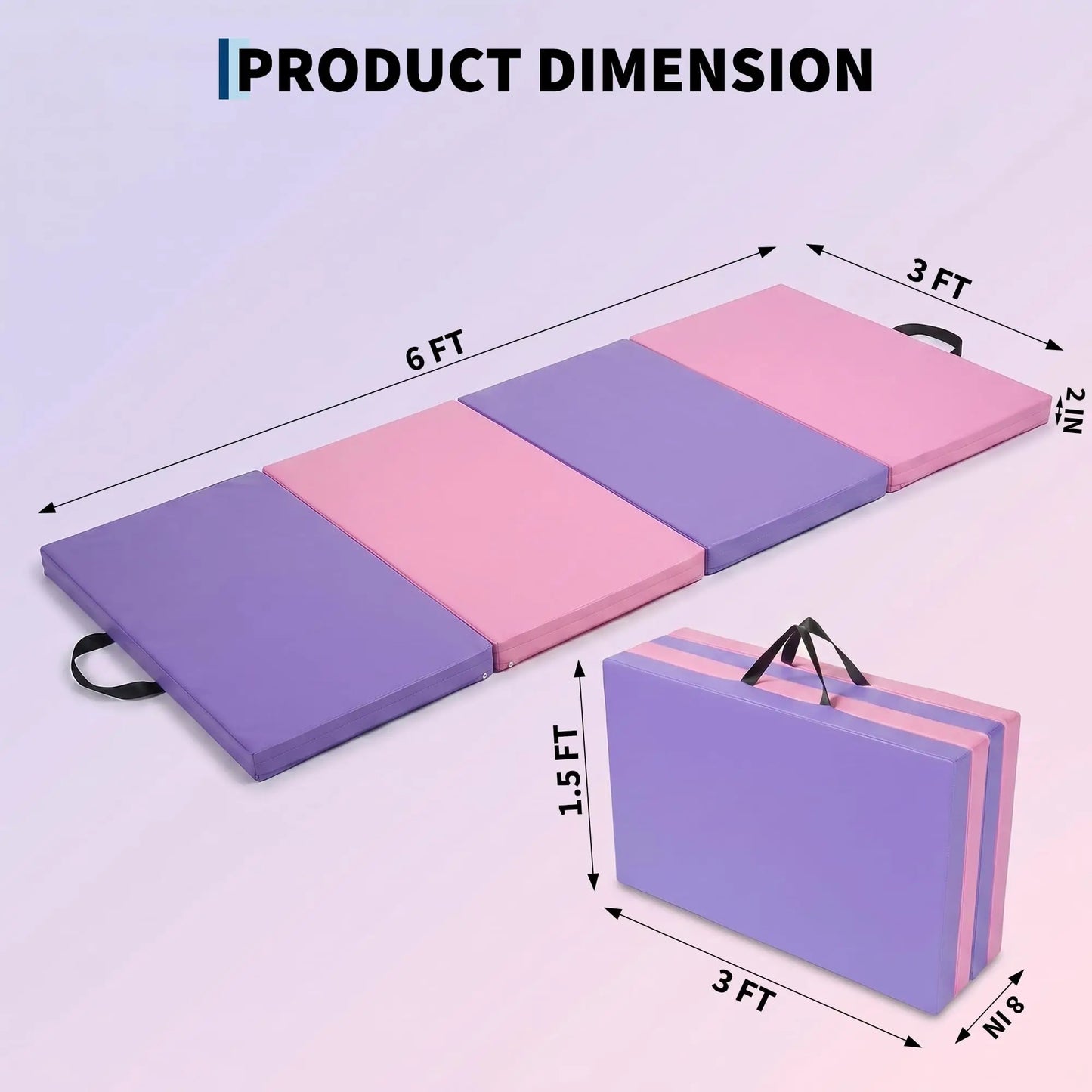 HiMISS 4-Fold Gymnastics Mat For Home Gym Yoga And Pilates