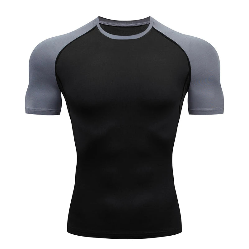 Men's Compression Shirt Short Sleeve Gym Top for Workout Fitness