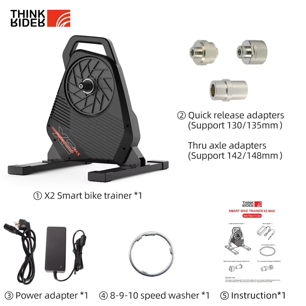 New ThinkRider X2Max Smart Bike Trainer MTB Road Bicycle home trainer Built-in Power Meter power meter Compatible