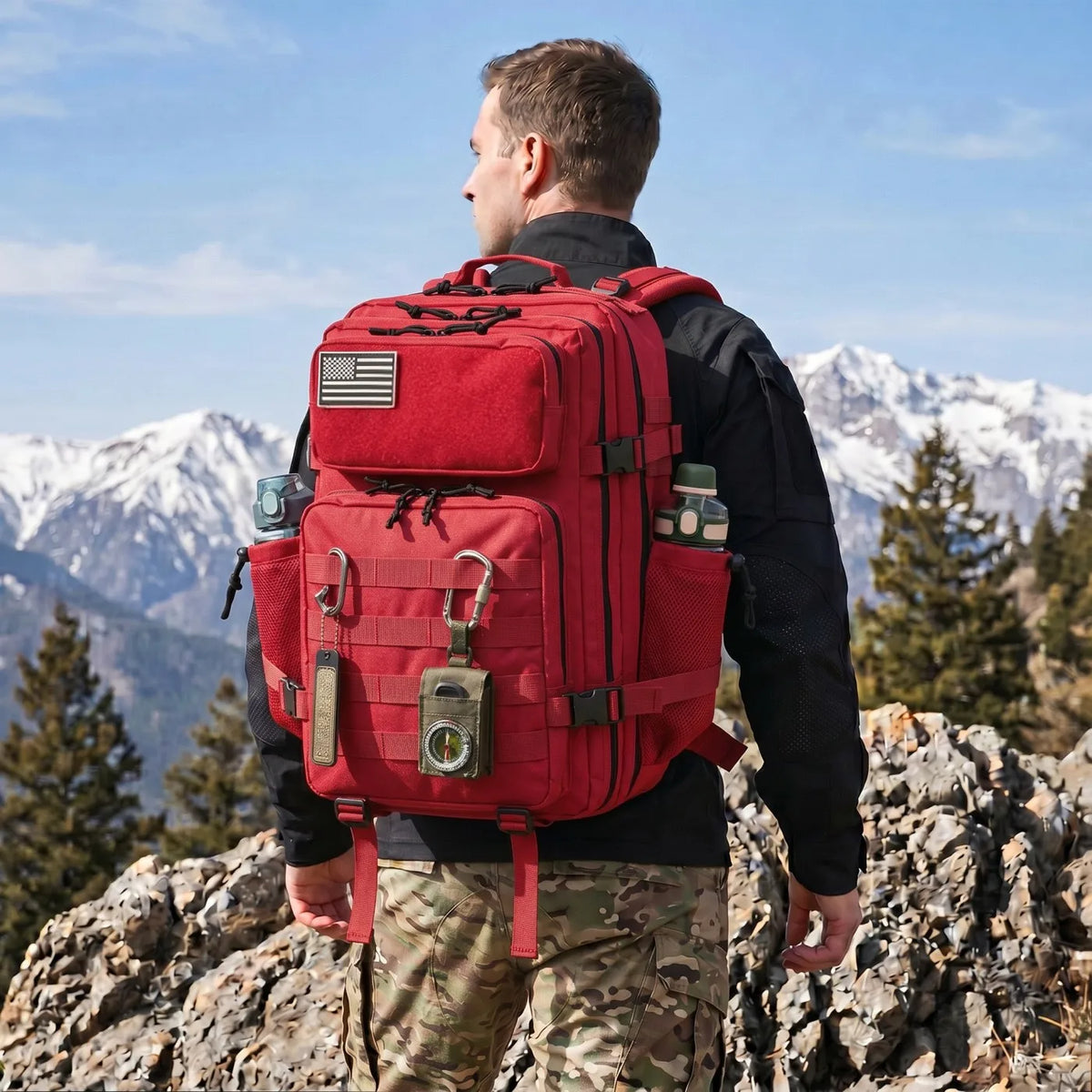 ReFire Gear Tactical Gym Backpack With Water Bottle Holders
