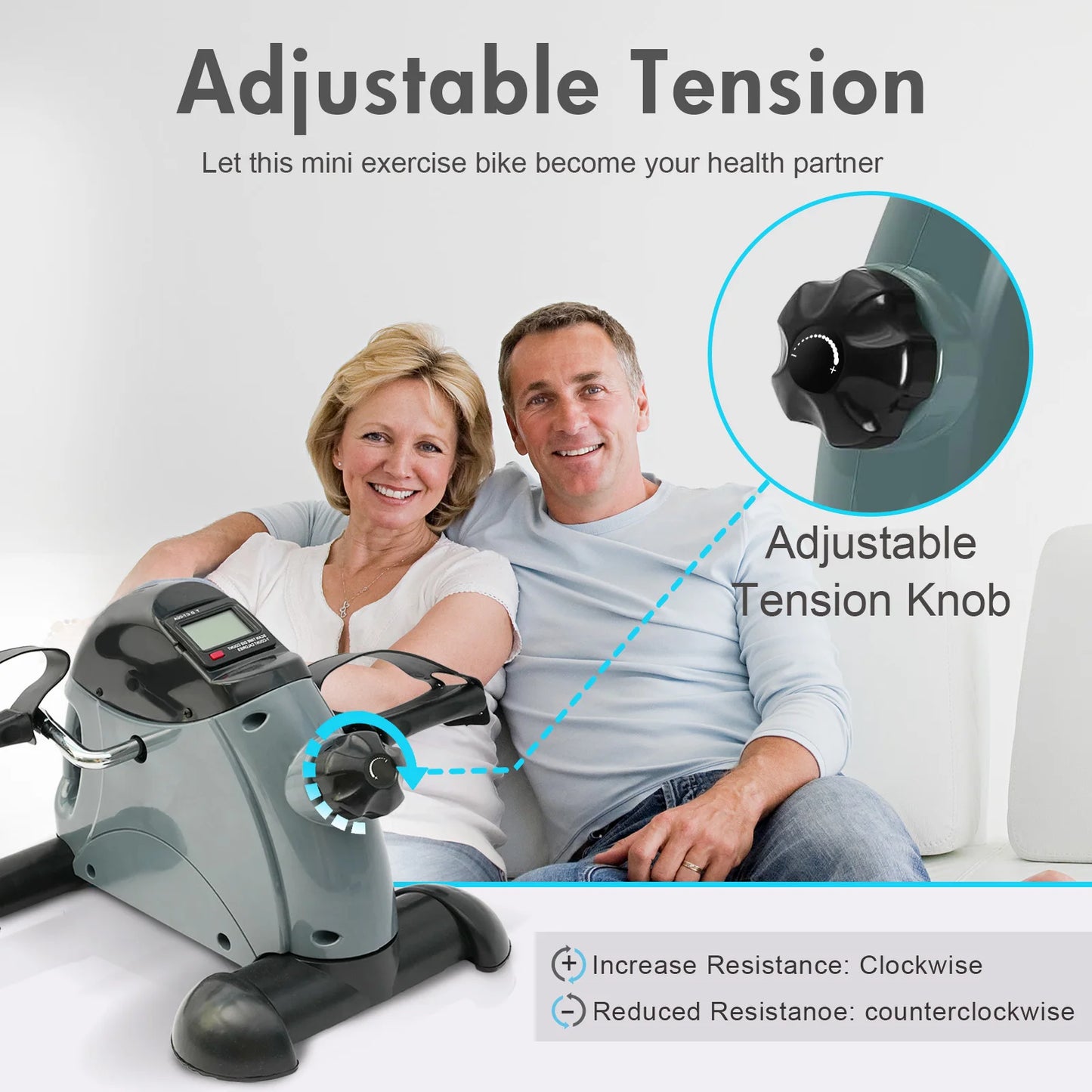Mini Under Desk Pedal Exerciser With LCD Display For Leg And Arm Exercise