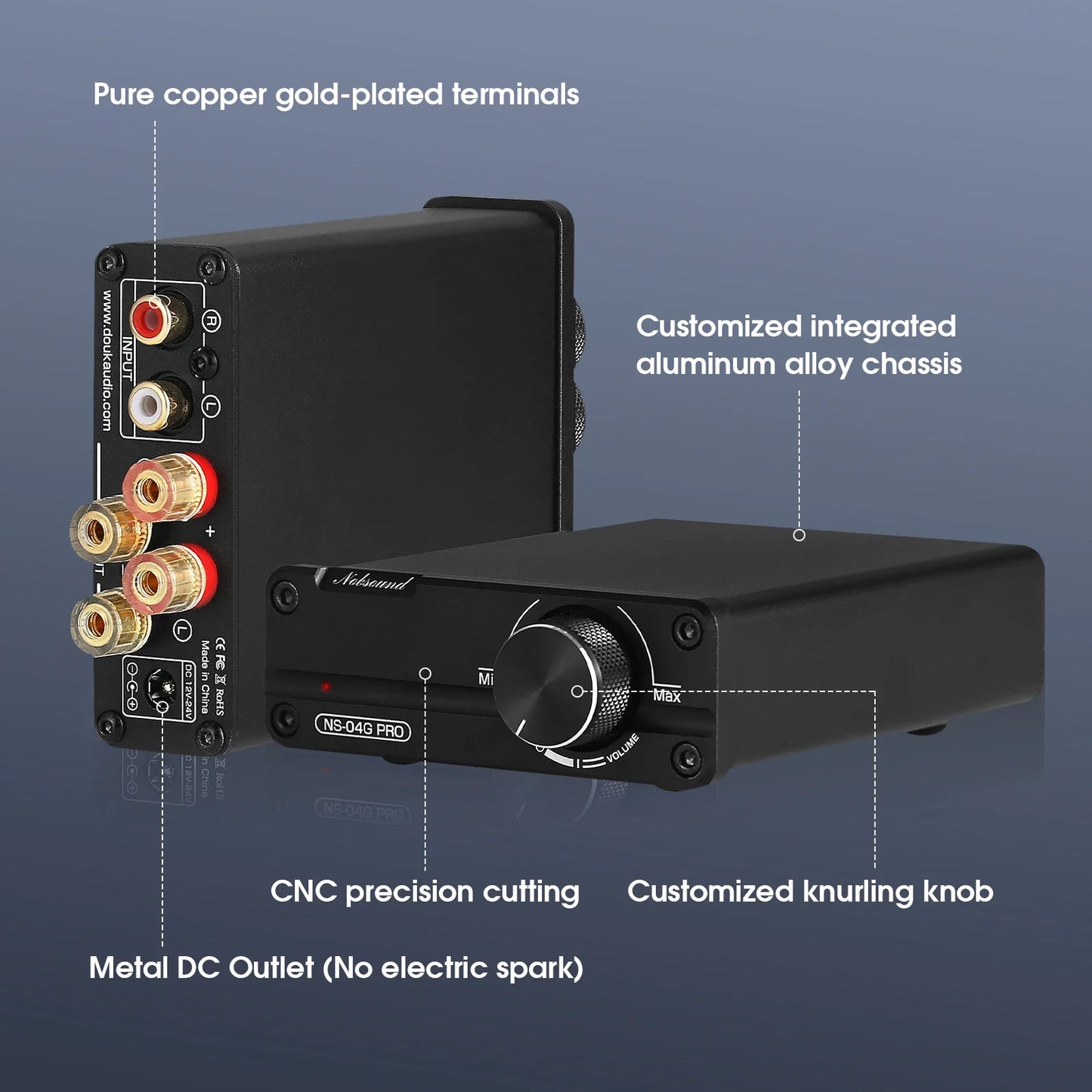 Douk Audio NS-04G PRO Class D HiFi Stereo Power Amplifier