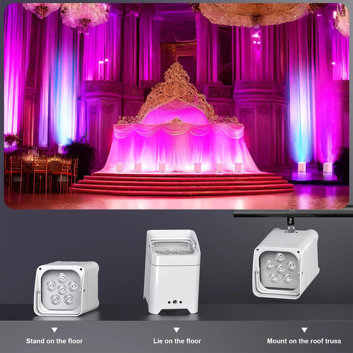 U'King RGBWA UV LED Par Light DMX Stage Light Wireless