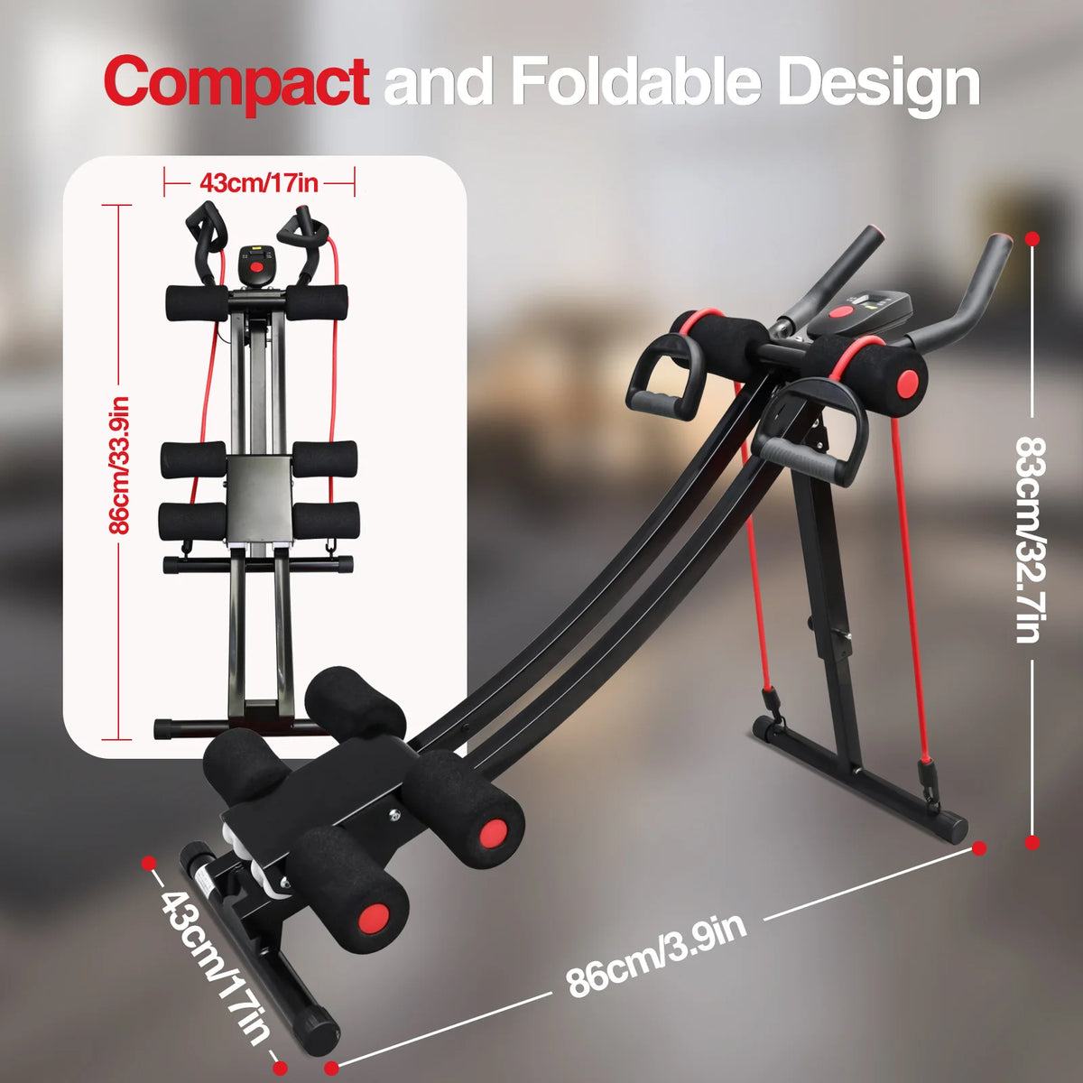 GIKPAL Foldable Abdominal Trainer Machine for Home Gym Core Workouts