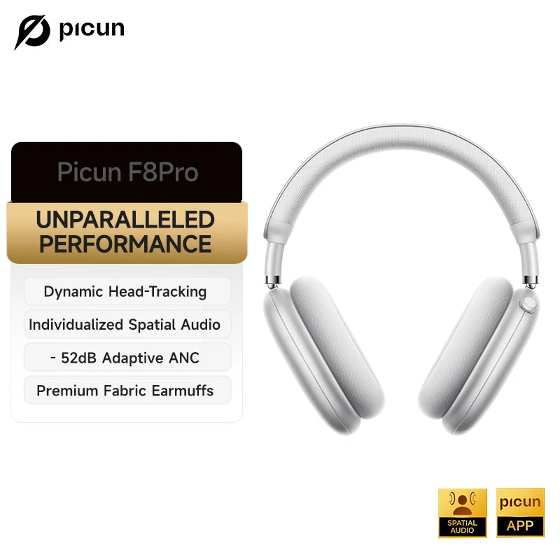 Picun Wireless Headphones With Active Noise Cancellation And Bluetooth Audio