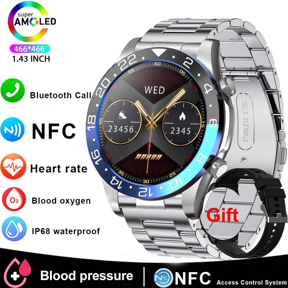 Smart Watch Men AMOLED Bluetooth Fitness Tracker With Heart Rate